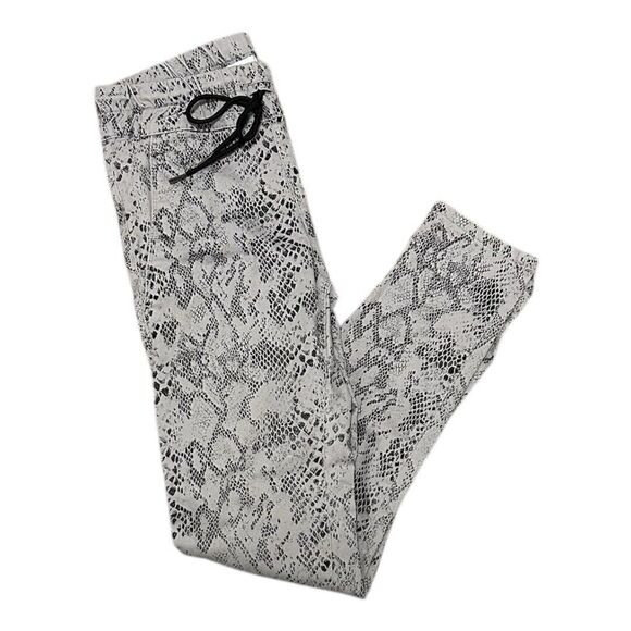 FLOG Gray Stretch Snake Skin Pattern Skinny Leg Pants Size 24 Drawstring - Picture 7 of 7